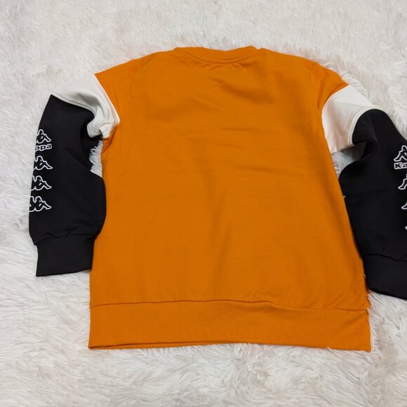 Kappa Unisex Crew Neck Orange with Black Pullover Loopknit  Sweatshirt NWOT - Picture 8 of 11
